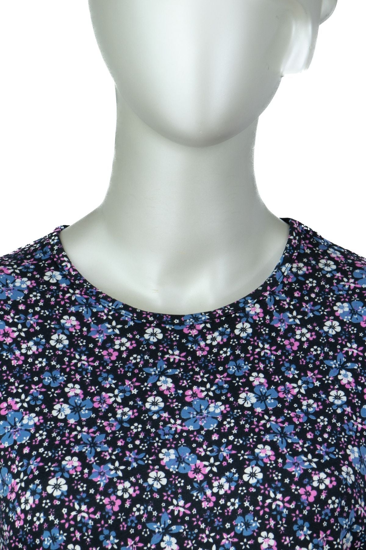 Kadın Anne Bluz Turlu Viskon Penye Kumaş Bahar Bahçesi Desenli Likralı Rahat Kesim Tam Kalıp